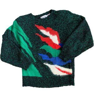 Vintage Carducci Novelty Eyelash Art To Wear Rabbit Hair Sweater M